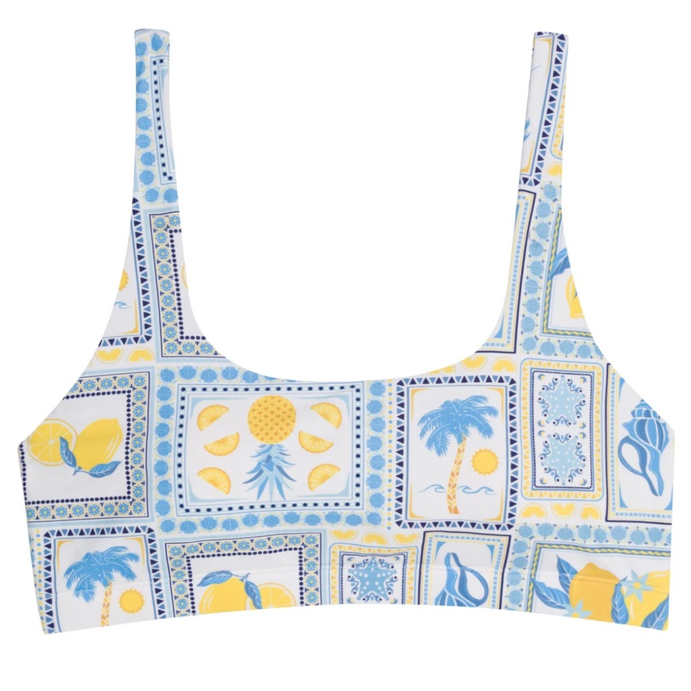 SwimZip Top in Mediterranean Lemons